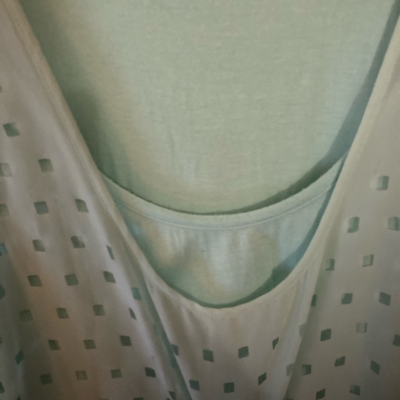 Mint Green, Loose Fitting Tank Top with Inner Spaghetti Strap. - Picture 2 of 3